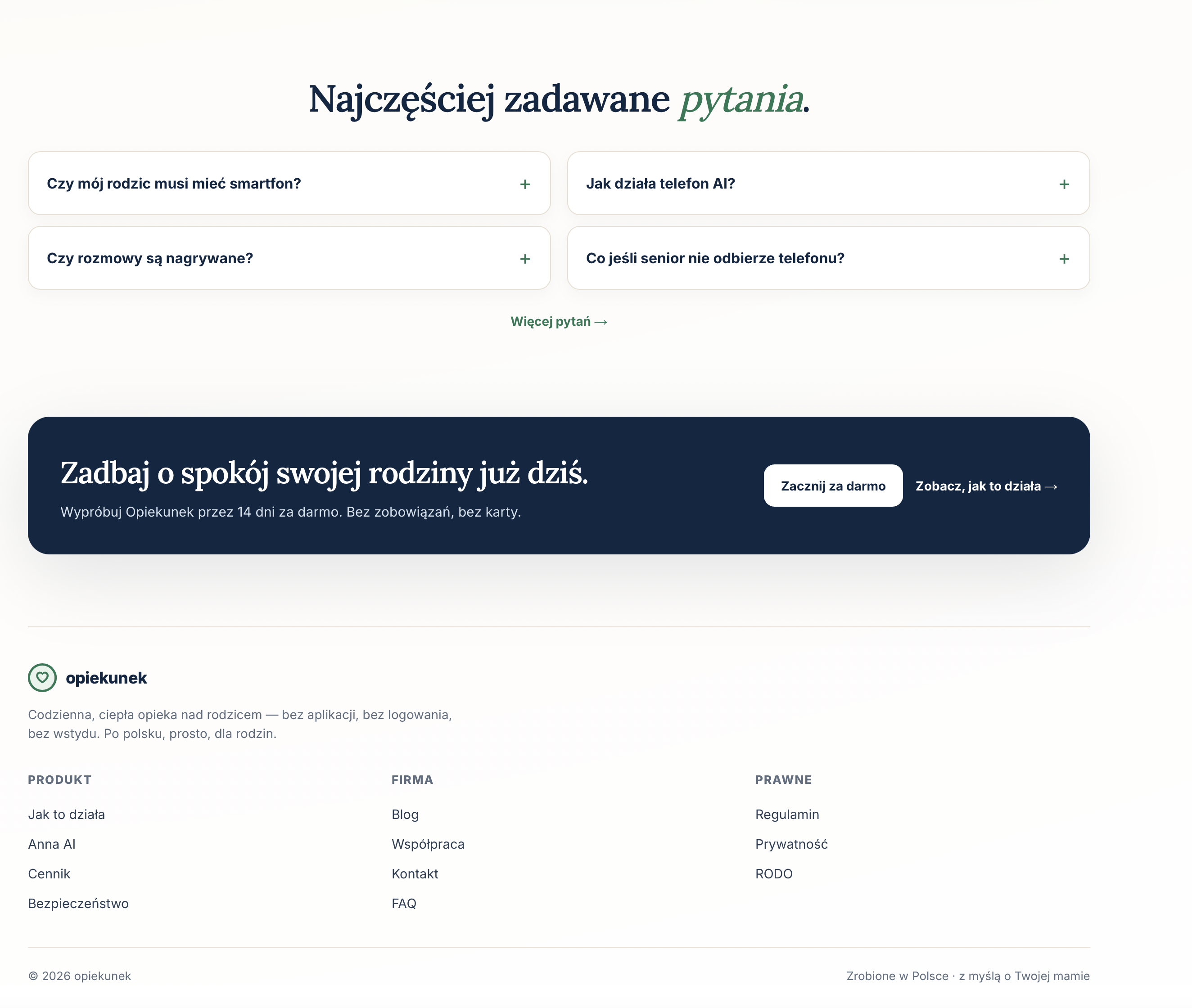 V2 FAQ + CTA + Footer