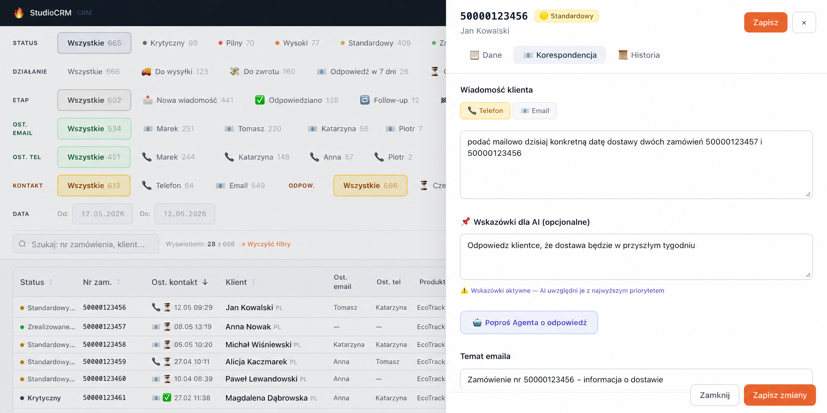 Customer Service AI — CRM mit Auto-Antworten